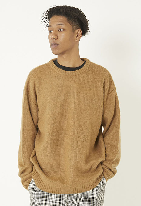 TOWN CRAFT Shaggy Solid crew neck Sweater