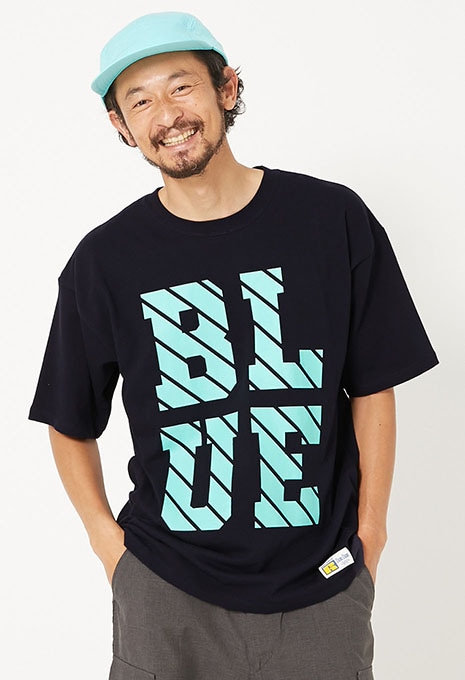 RUSSELL・BLUEBLUE ラインロゴ ショートスリーブTシャツ
