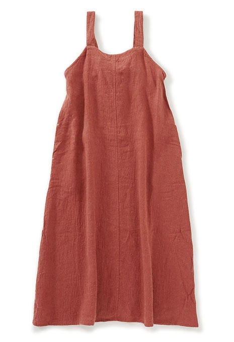 Wool linen apron dress