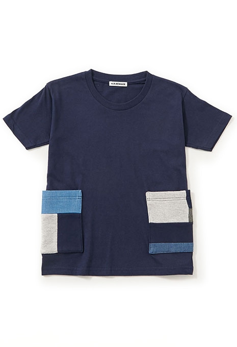 HRR Denim Patchwork Side Pocket T-shirts Kids