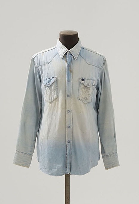 VINTAGE 80s WRANGLER REPAIR DENIM WESTERN SHIRT