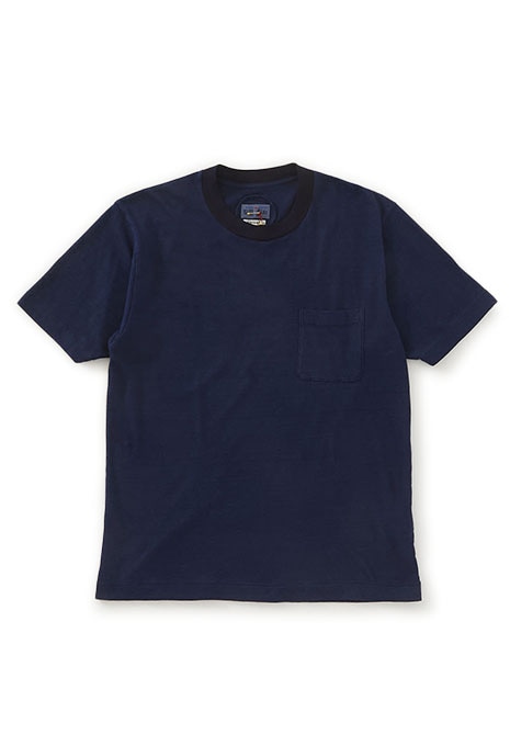 Indigo plain stitch T-shirts