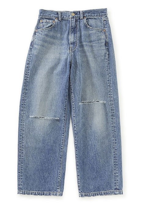 Blue Blue デニム ヴィンテージウォッシュ ダメージデニムパンツ ウイメンズ