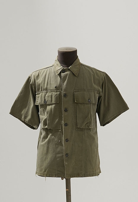 VINTAGE 40s U.S.ARMY M-43 HERRINGBONE HBT SHIRT