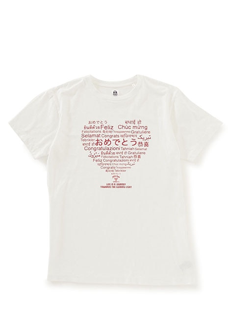 OMEDETO print short sleeve T-shirts