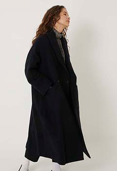 Yamamichi Robbing Tweed Coat Women's (XS / D NAVY)