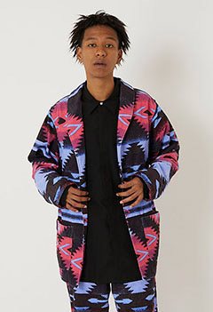 Native corduroy shawl jacket