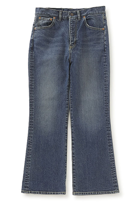 vintage wash denim flared jeans women's