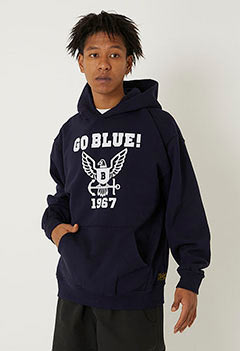 SOUTHERN MFG CO. BLUEBLUE GO BLUE pull hoodie sweat fabric