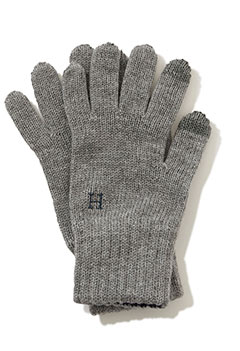Merino Cashmere H Embroidered Gloves
