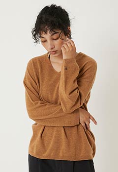 Merino Cashmere Washable VN Relax Sweater Women's