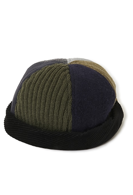 HRR knit patchwork roll cap