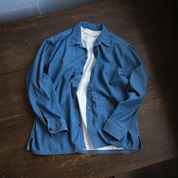 Chemise Chambray arrangée à partir de la chemise en jean ancien USARMY