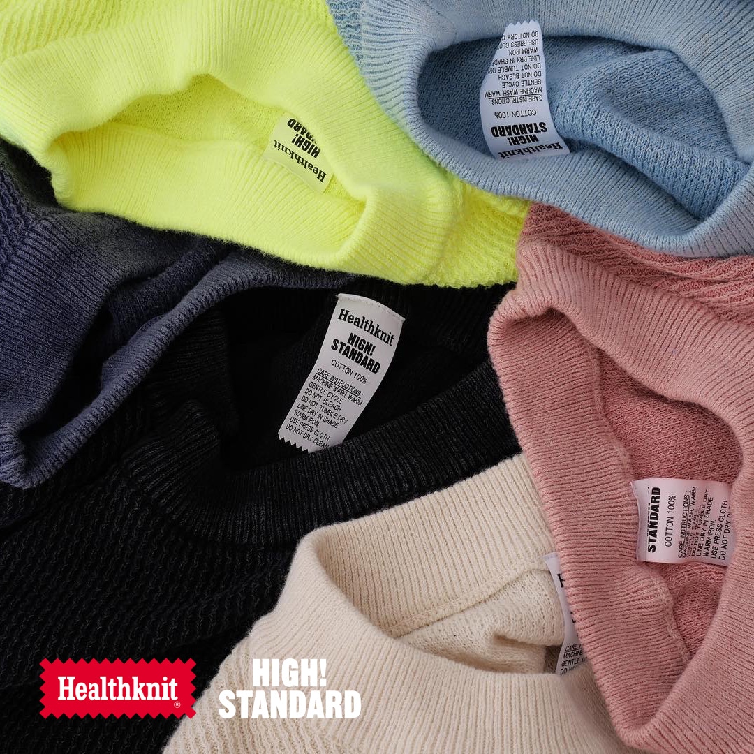 コットンニット クルーポケット|Healthknit x HIGH! STANDARD|ヘルス