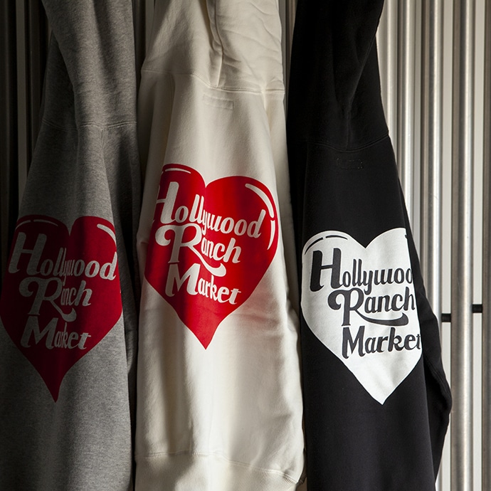 HOLLYWOOD RANCH MARKET Heart in HRM sweat fabric Zip Hoodie