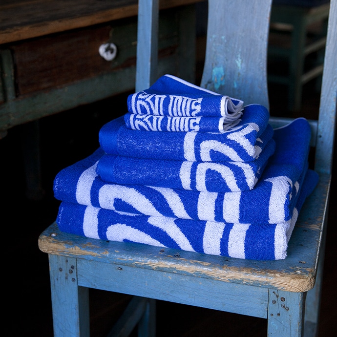 BLUE BLUE logo towel
