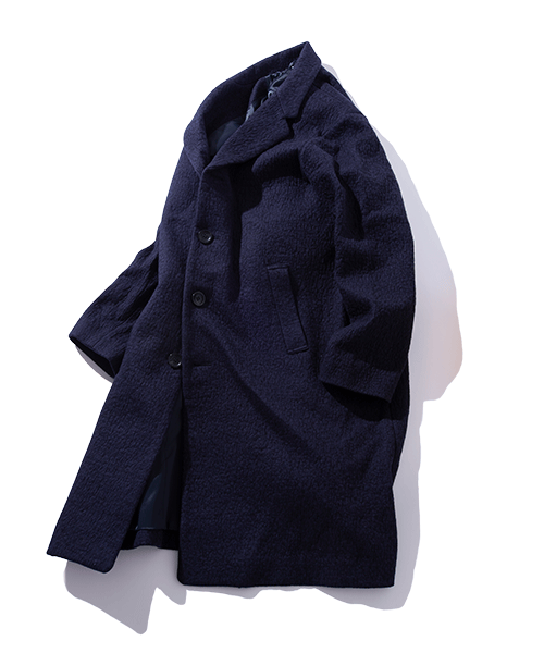 BLUE BLUE JAPAN クモガカルウール ビッグシルエット シングルコート