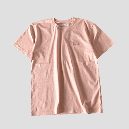 オーガニックコットン HRMエンブロイダリー Tシャツ dark pink