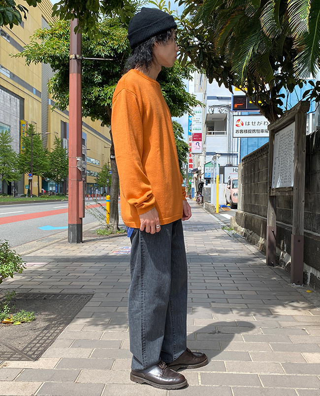 最終価格新品未使用ハリウッドランチマーケット 七分袖T Lサイズ ナチュラル×紺 STYLE SAMPLE | サイズ別で着比べるおすすめ新作アイテム