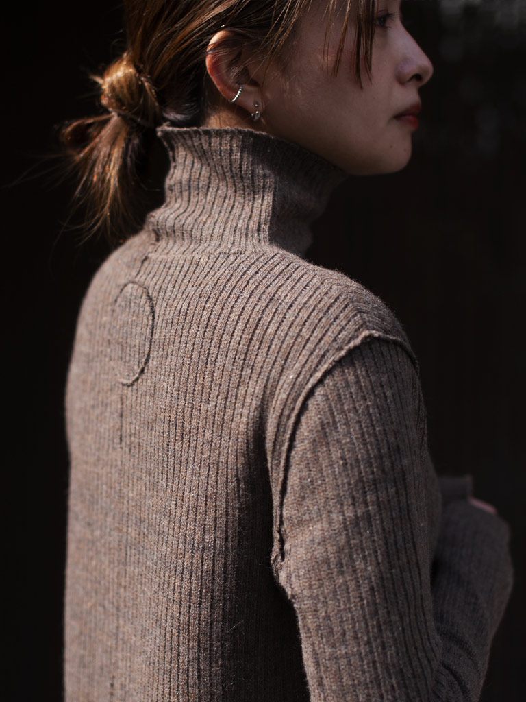 リサイクルドウール ボトルネックワンピース