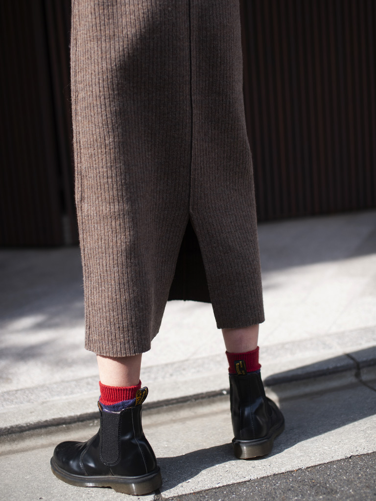 リサイクルドウール ボトルネックワンピース