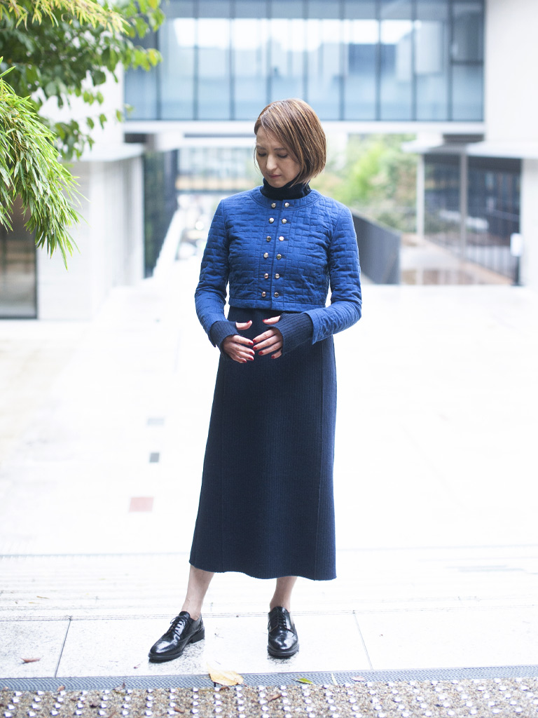 リサイクルドウール ボトルネックワンピース