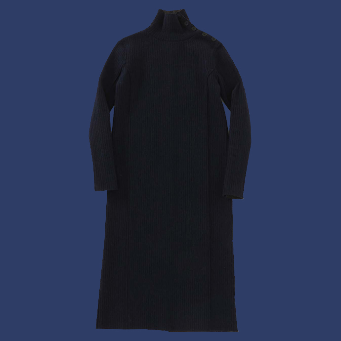 リサイクルドウール ボトルネックワンピース