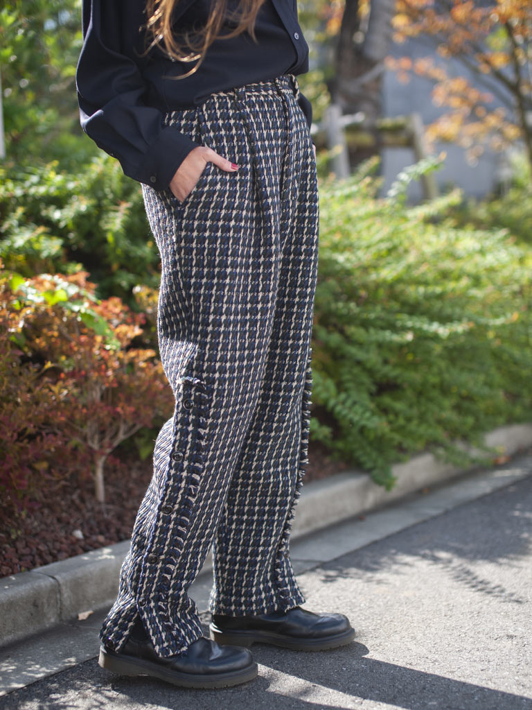 リサイクルドウール サイドボタン テーパードパンツ ウイメンズ