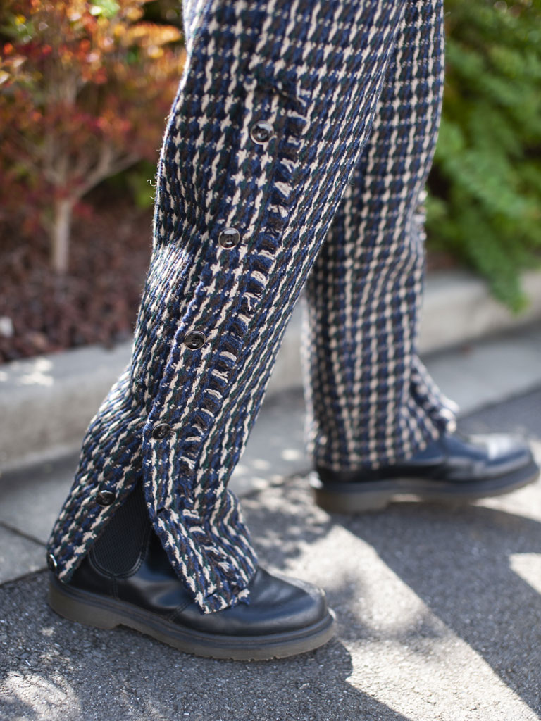 リサイクルドウール サイドボタン テーパードパンツ ウイメンズ