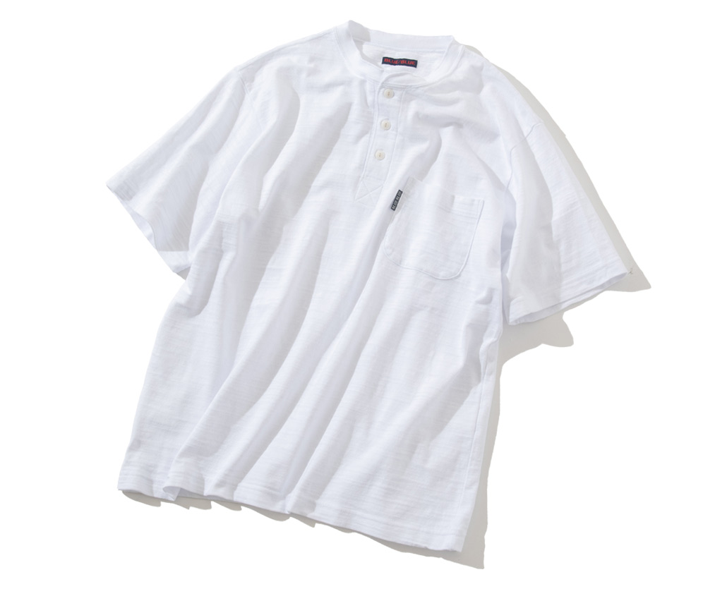 ヘビースラブテンジク ヘンリーネックポケットＴシャツ | BLUE BLUE | ブルーブルー