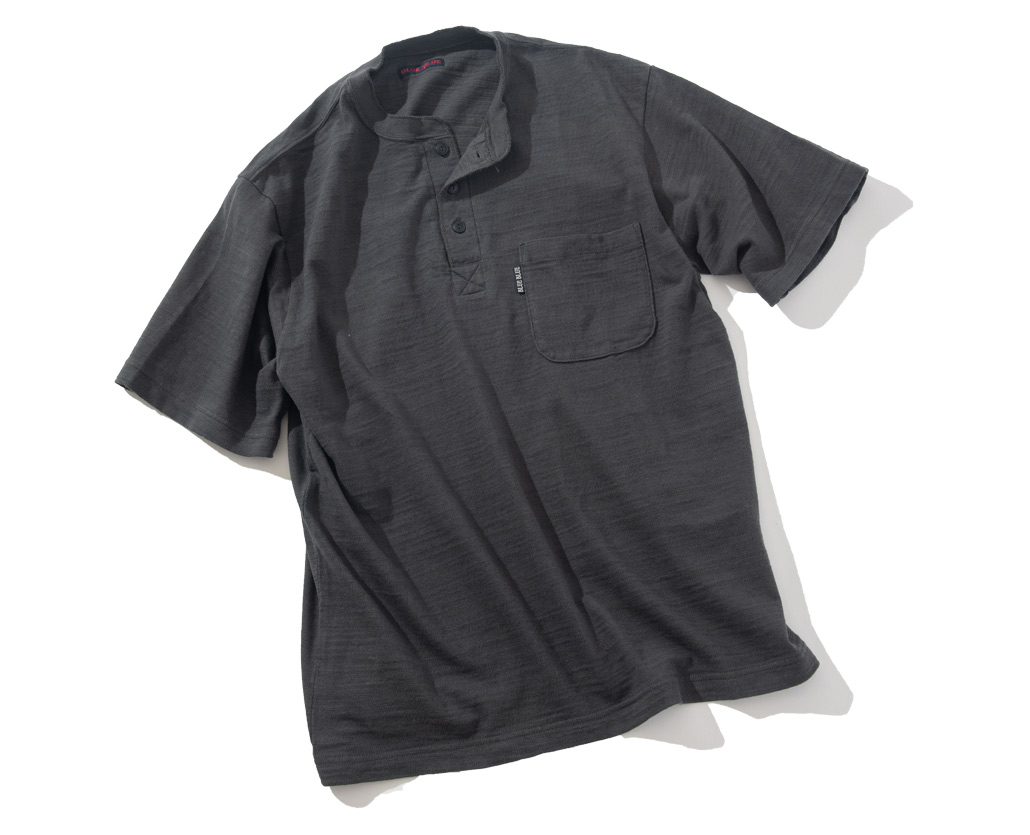 ヘビースラブテンジク ヘンリーネックポケットＴシャツ | BLUE BLUE | ブルーブルー