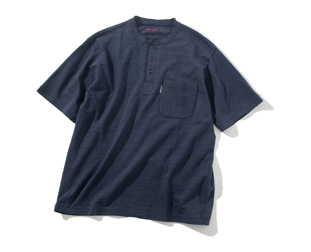 ヘビースラブテンジク ヘンリーネックポケットＴシャツ | BLUE BLUE | ブルーブルー