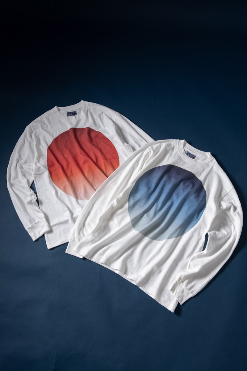 ムライトテンジク オオマルグラデーション ロングスリーブＴシャツ