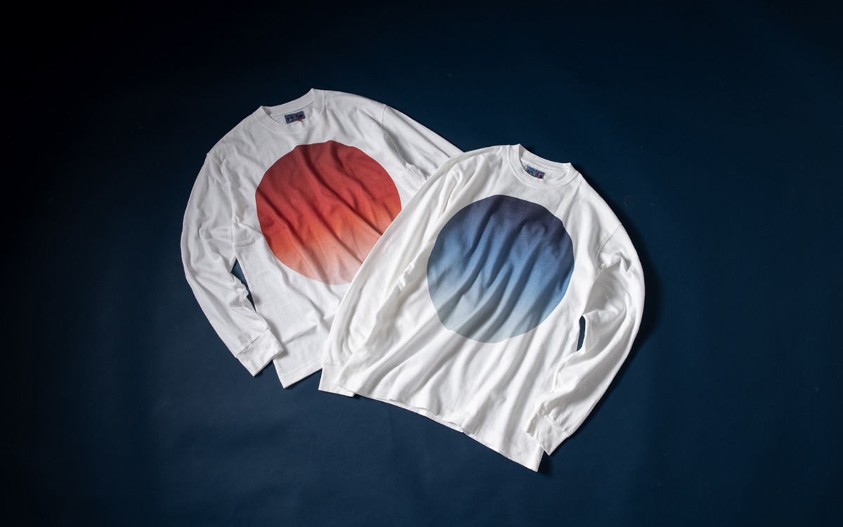 ムライトテンジク オオマルグラデーション ロングスリーブＴシャツ