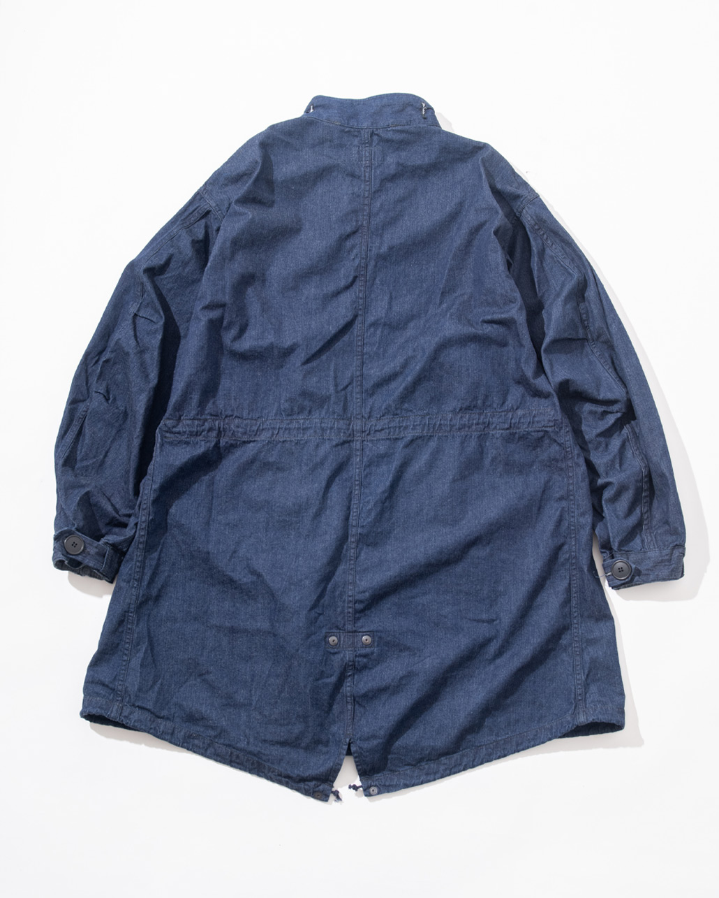 JACQUARD DENIM FISHTAIL COAT | BLUE BLUE | ブルーブルー