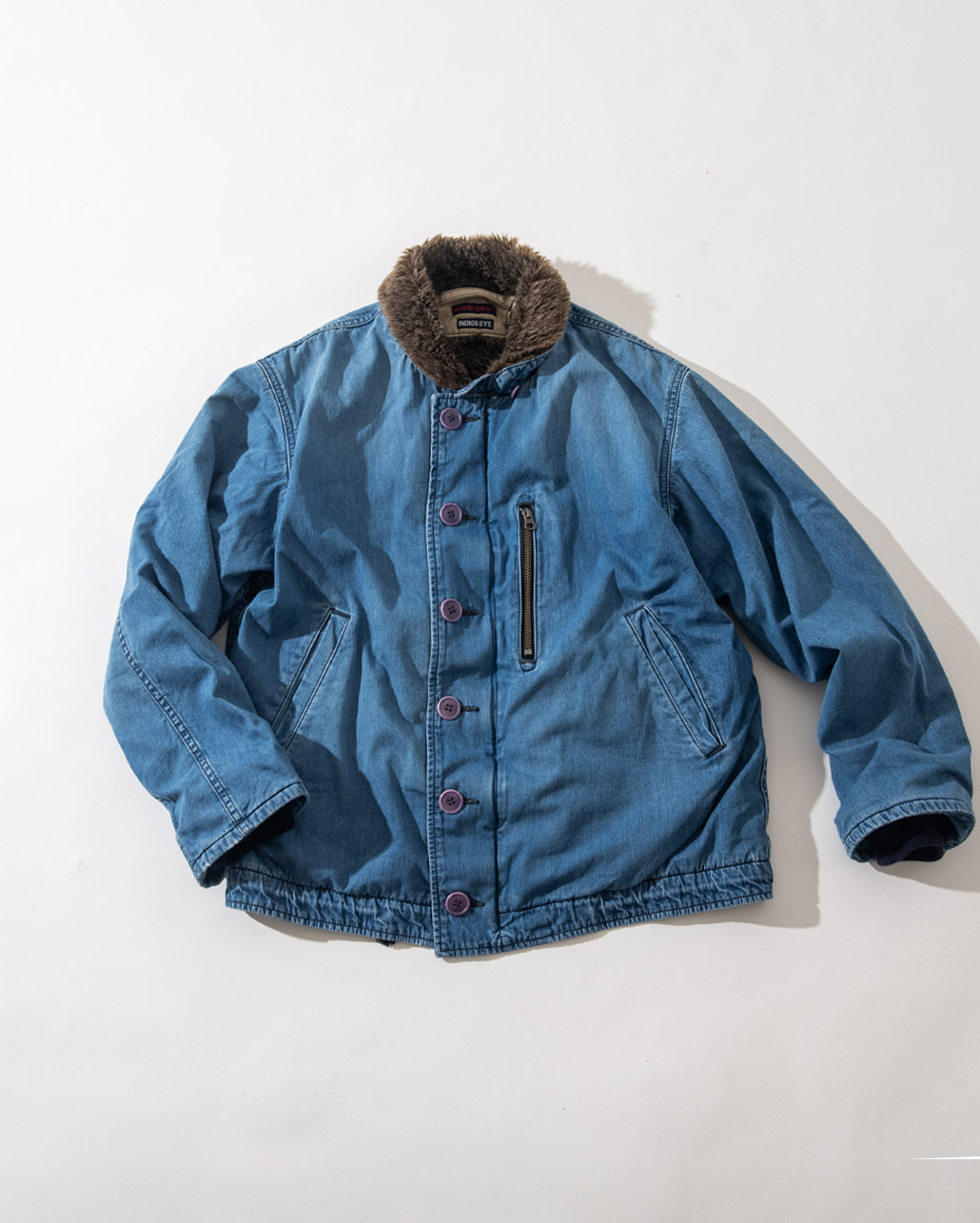 JACQUARD DENIM VINTAGE WASH DECK JACKET　シルエット/ディティール | BLUE BLUE | ブルーブルー