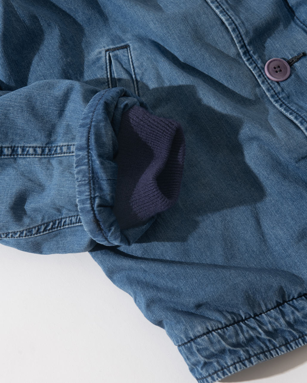 JACQUARD DENIM VINTAGE WASH DECK JACKET　シルエット/ディティール | BLUE BLUE | ブルーブルー