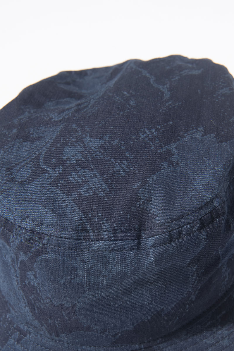 インディゴナイロンサテン ツジガハナバケットハット