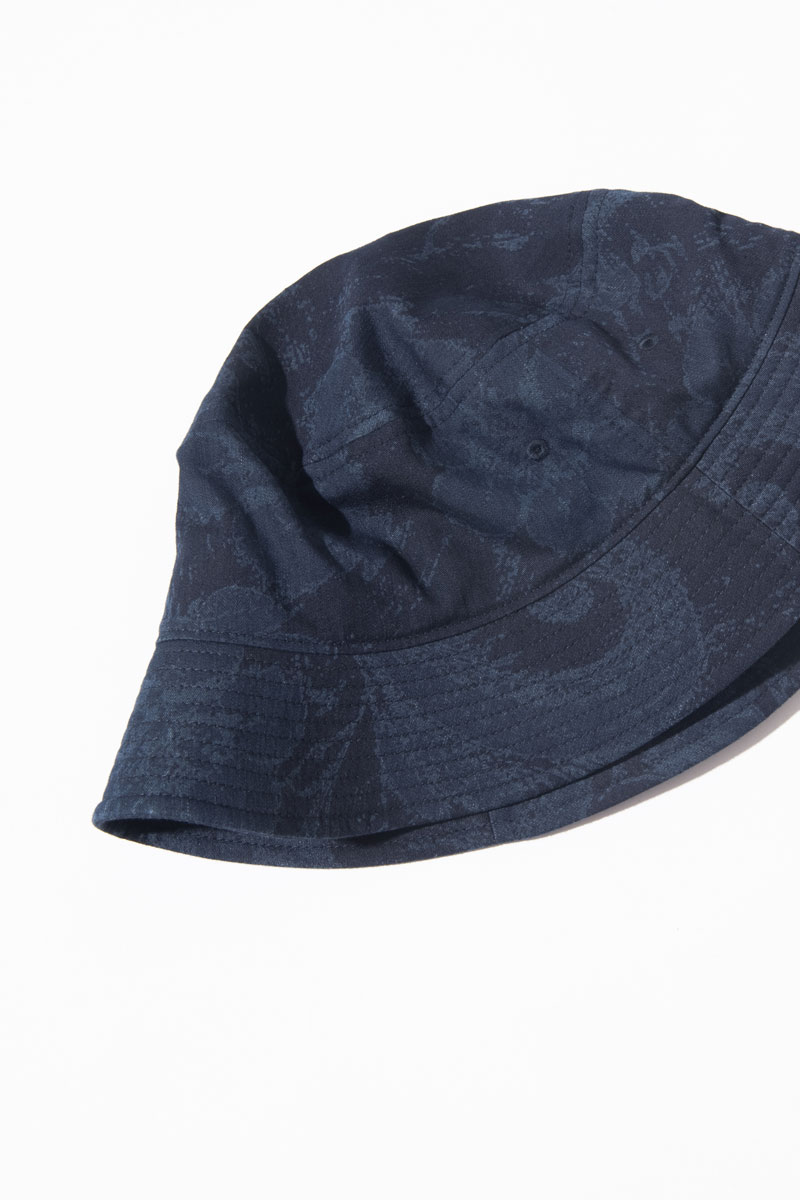 インディゴナイロンサテン ツジガハナバケットハット