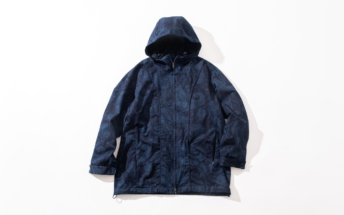 インディゴナイロンサテンツジガハナ フィールドパーカ