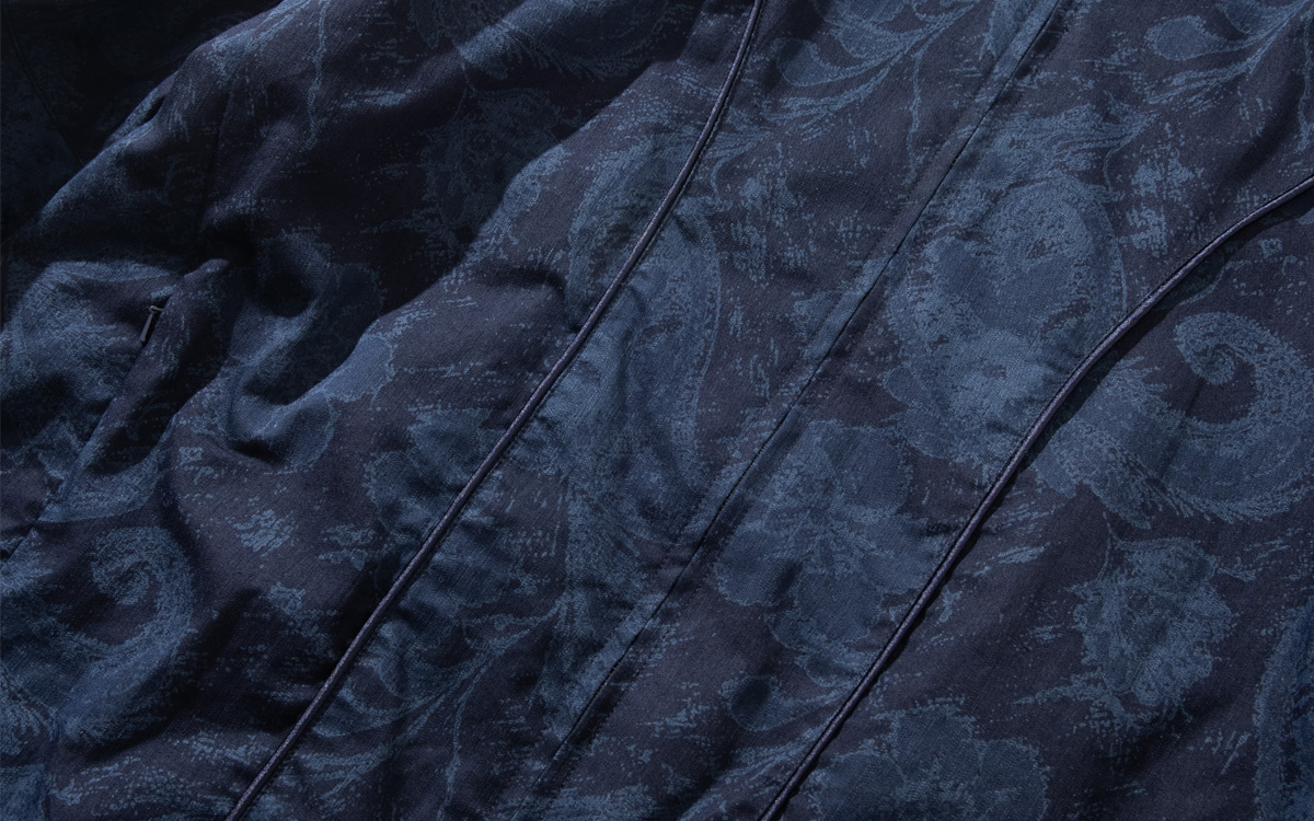 インディゴナイロンサテンツジガハナ フィールドパーカ