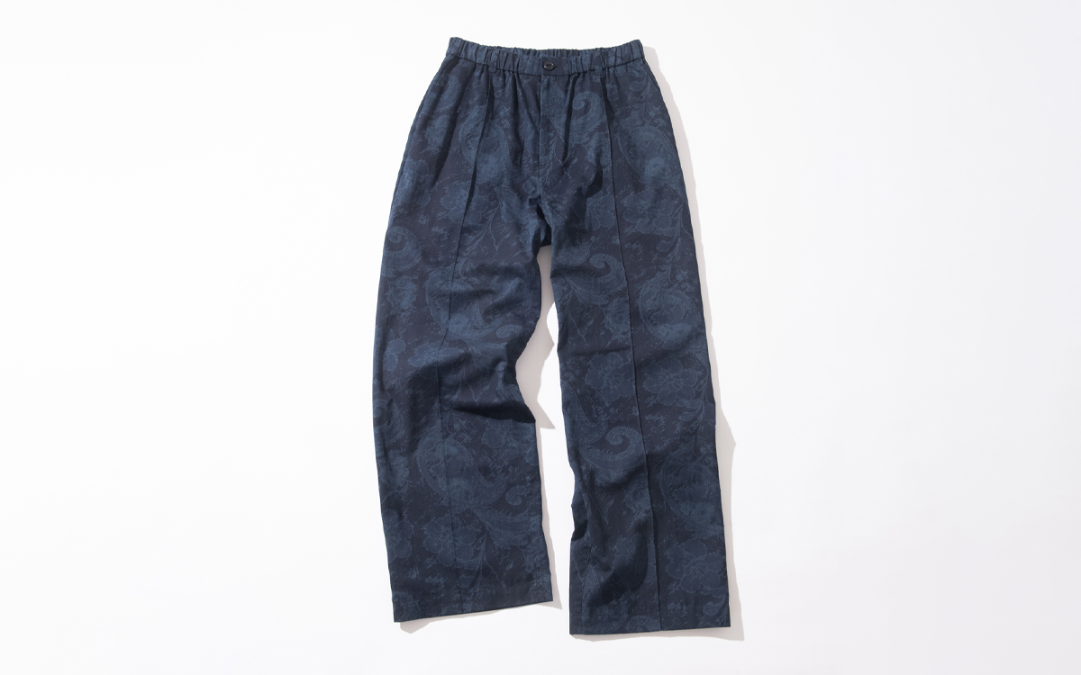 インディゴナイロンサテン ツジガハナドローパンツ
