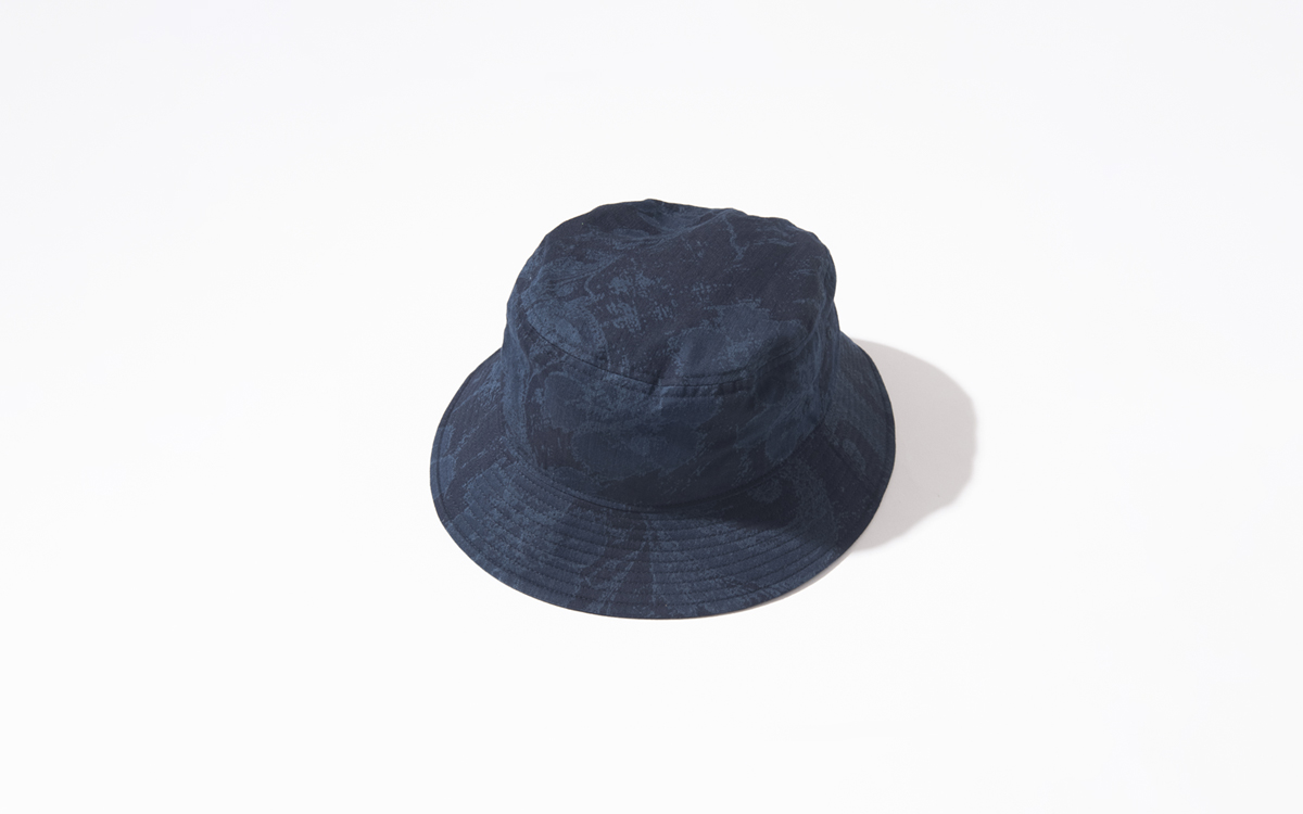 インディゴナイロンサテン ツジガハナバケットハット