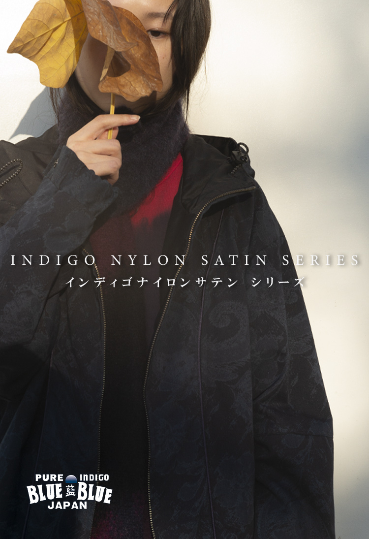 INDIGO NYLON SATIN TUJI GA HANA SERIES | インディゴナイロン