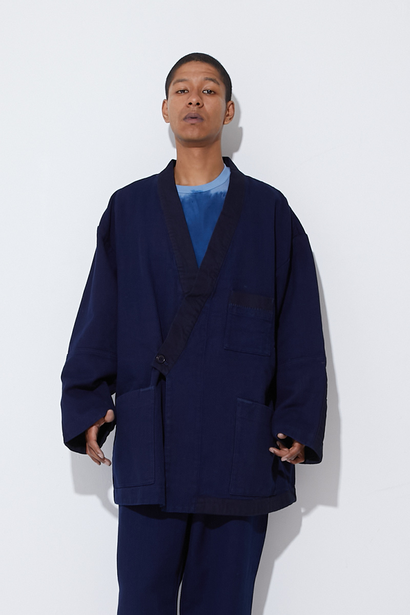 iroiro群青　刺し子ロングジャケット NIJYUORI SASHIKO SERIES｜BLUE BLUE JAPAN | ハリウッドランチ