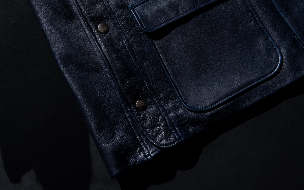 インディゴシープレザーベスト