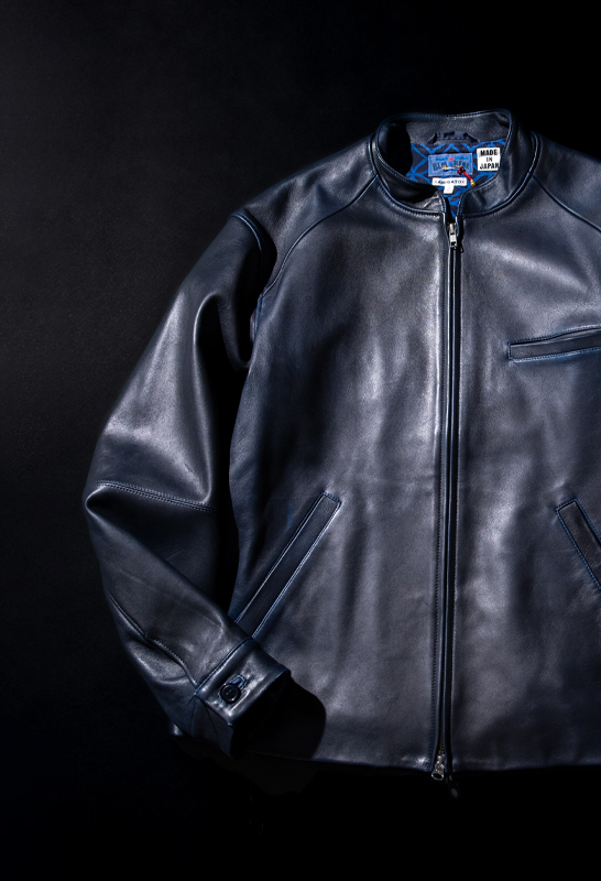 インディゴシープレザー シングルライダースジャケット | BLUE BLUE JAPAN | ブルーブルー ジャパン