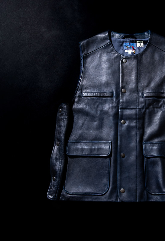 インディゴシープレザーベスト | BLUE BLUE JAPAN | ブルーブルー ジャパン