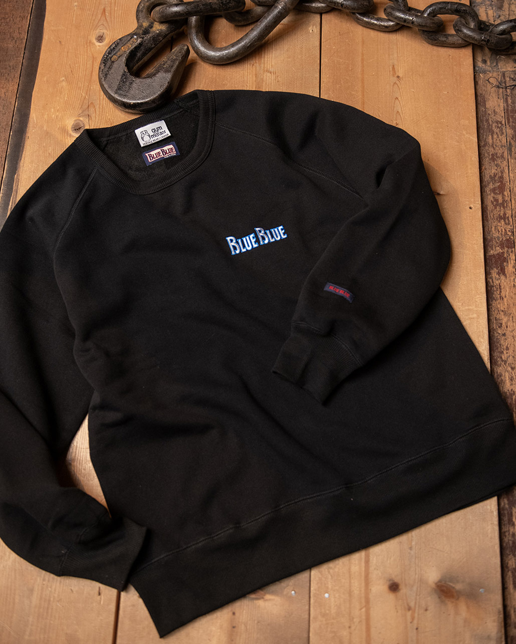 FLEECE LINING SWEAT CREWNECK | BLUE BLUE | ブルーブルー