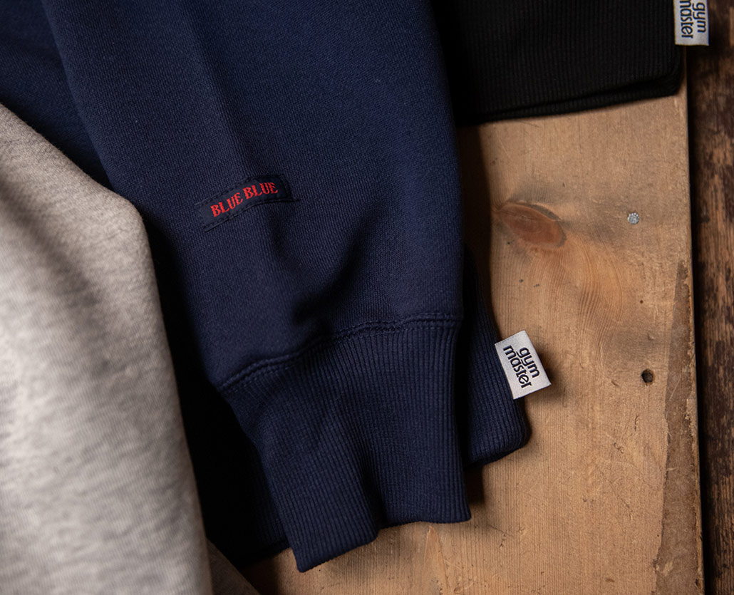FLEECE LINING SWEAT CREWNECK | BLUE BLUE | ブルーブルー
